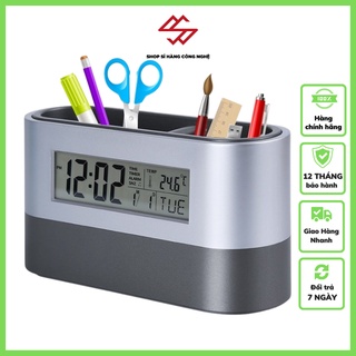 Đồng hồ để bàn kiêm hộp đựng bút V3 ( XEM GIỜ, BÁO THỨC, ĐO NHIỆT ĐỘ, HỘP ĐỰNG BÚT )