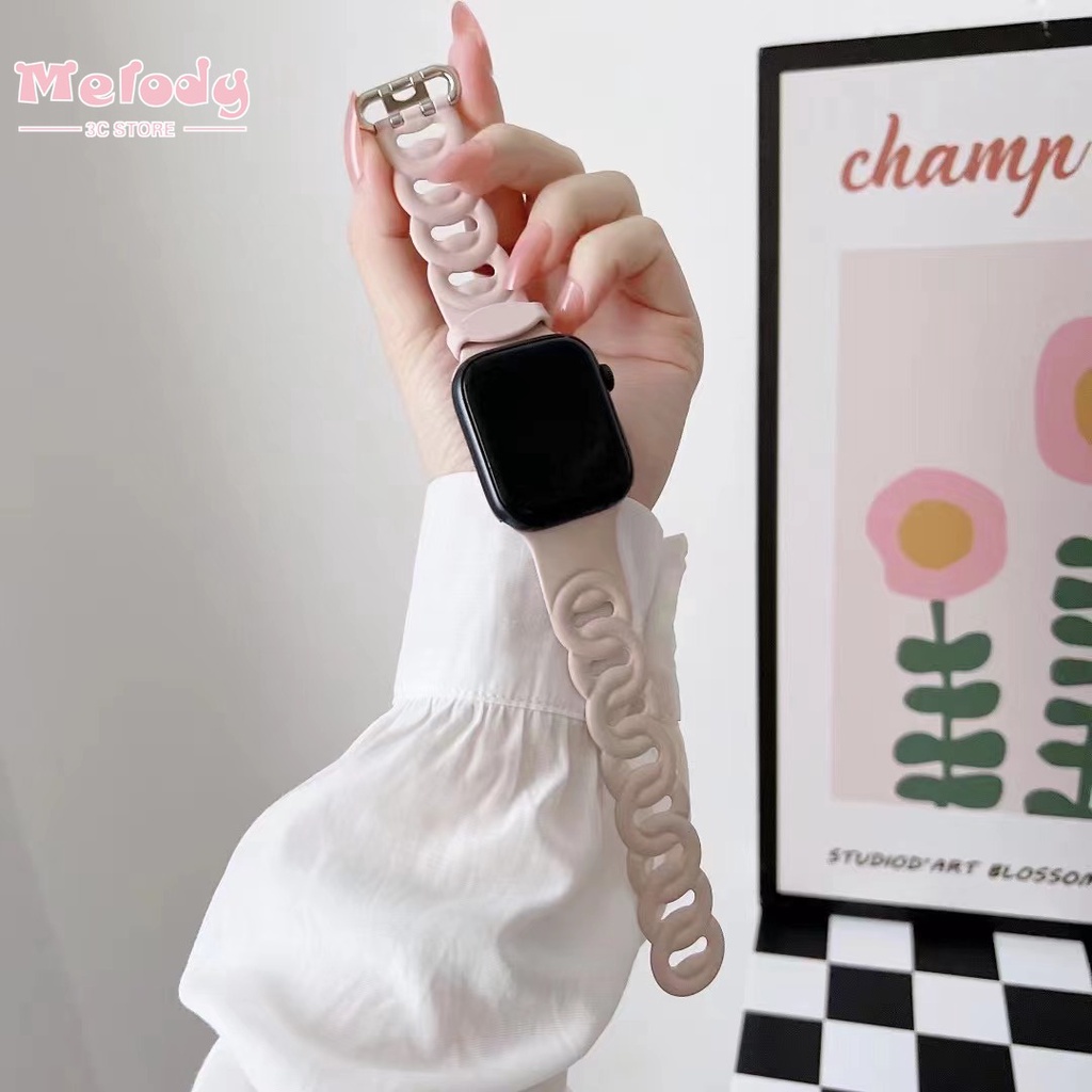 Dây Đeo Silicone Mềm Cho Đồng Hồ Thông Minh Apple Watch Series 7/6/SE/5/4 iwatch 45/44/42/41/40/38mm