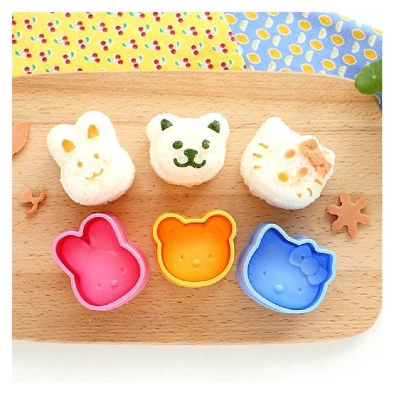 Bộ 3 khuôn ép cơm/ bánh siêu dễ thương cho bé