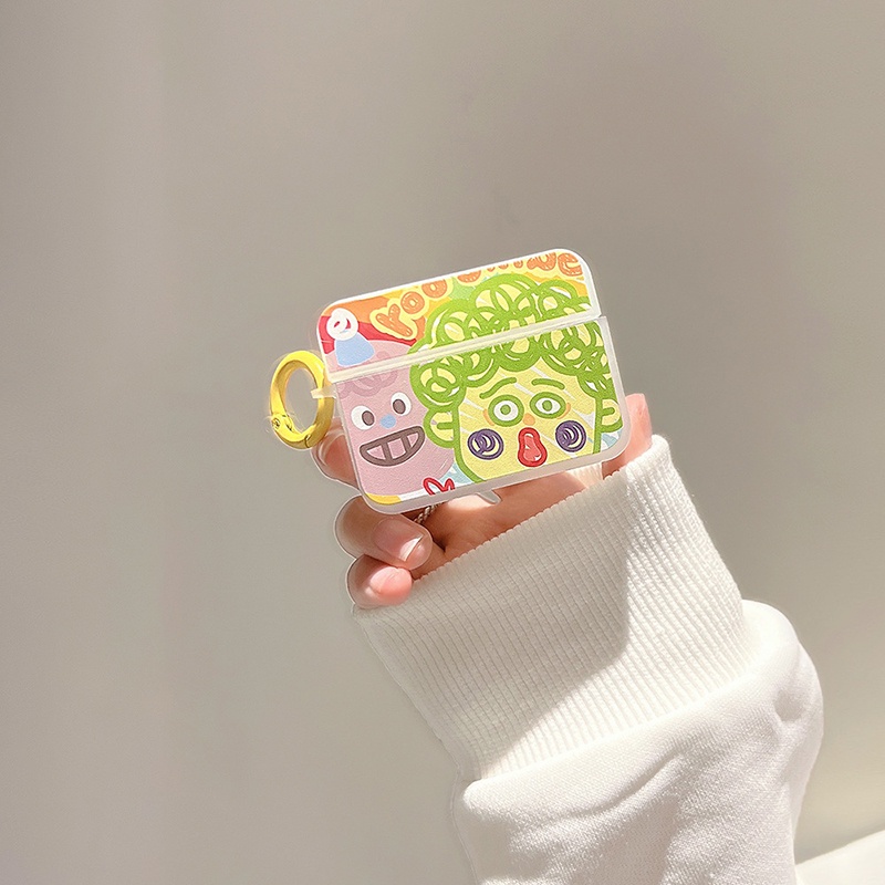Vỏ Bảo Vệ Hộp Sạc Tai Nghe Airpods 1 2 Pro Air Pod 3 Không Dây Chống Thất Lạc Họa Tiết Graffiti Thời Trang