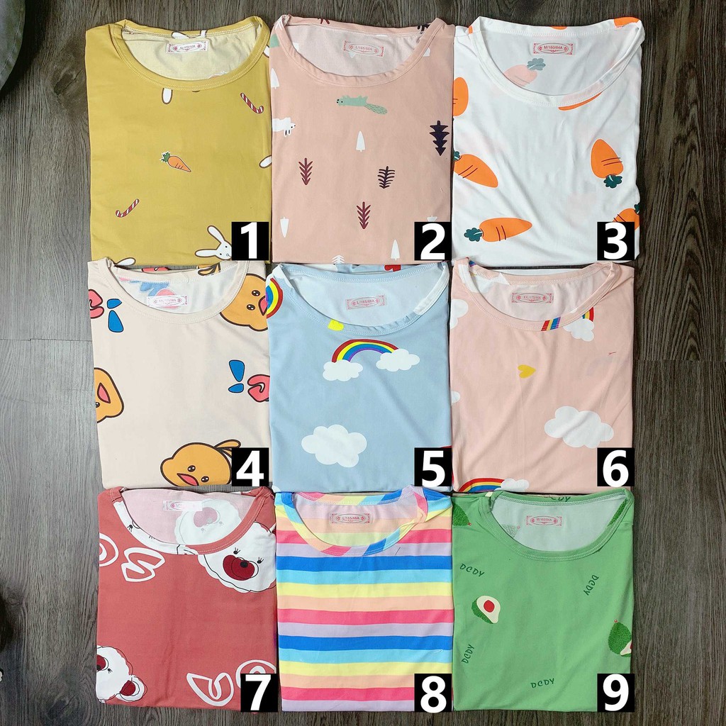 Váy ngủ nữ cộc tay dễ thương dáng suông bigsize chất cotton mềm mát họa tiết hoạt hình VN01 | BigBuy360 - bigbuy360.vn