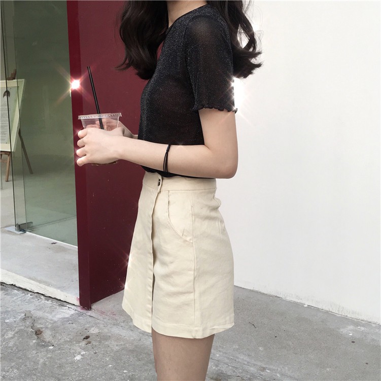 Quần Đùi Denim Lưng Cao Thời Trang Dành Cho Nữ | BigBuy360 - bigbuy360.vn