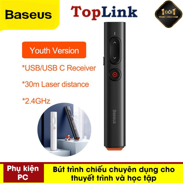 Bút Laser Tiện Dụng Baseus Dành Cho Trình Chiếu Powerpoint Điều Khiển Từ Xa 2.4ghz USB &amp; USB C