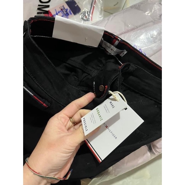 Quần tommy dáng skinny đen tuyền
