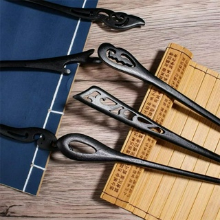 Trâm Cài Tóc cổ phong thân gỗ mun đen 18cm