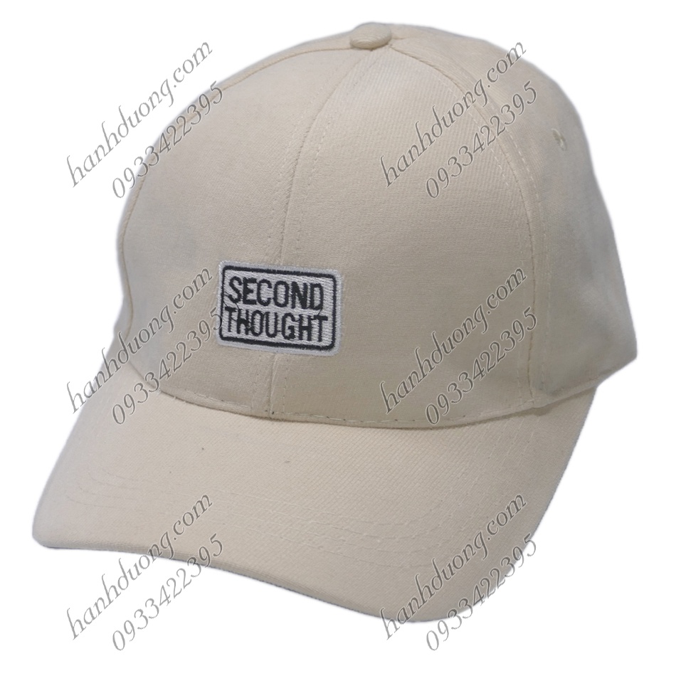Mũ lưỡi trai nhung thêu chữ Second Thought nón kết nhung phong cách UIzzang form unisex nam nữ thời trang