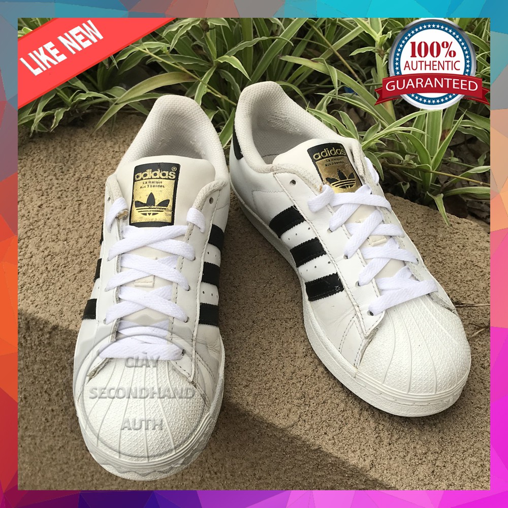 Ảnh thật Giày thể thao nữ adidas originals superstar white sneaker 2hand mới 90%