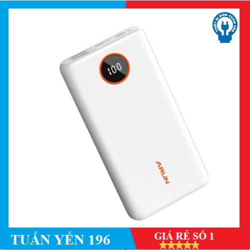 [Mã 55ELSALE1 giảm 7% đơn 300K] Sạc Dự Phòng Arun FC20P 20000mAh (PD18W QC3.0) Sạc Nhanh 2 Chiều Type C - BH 1 Năm