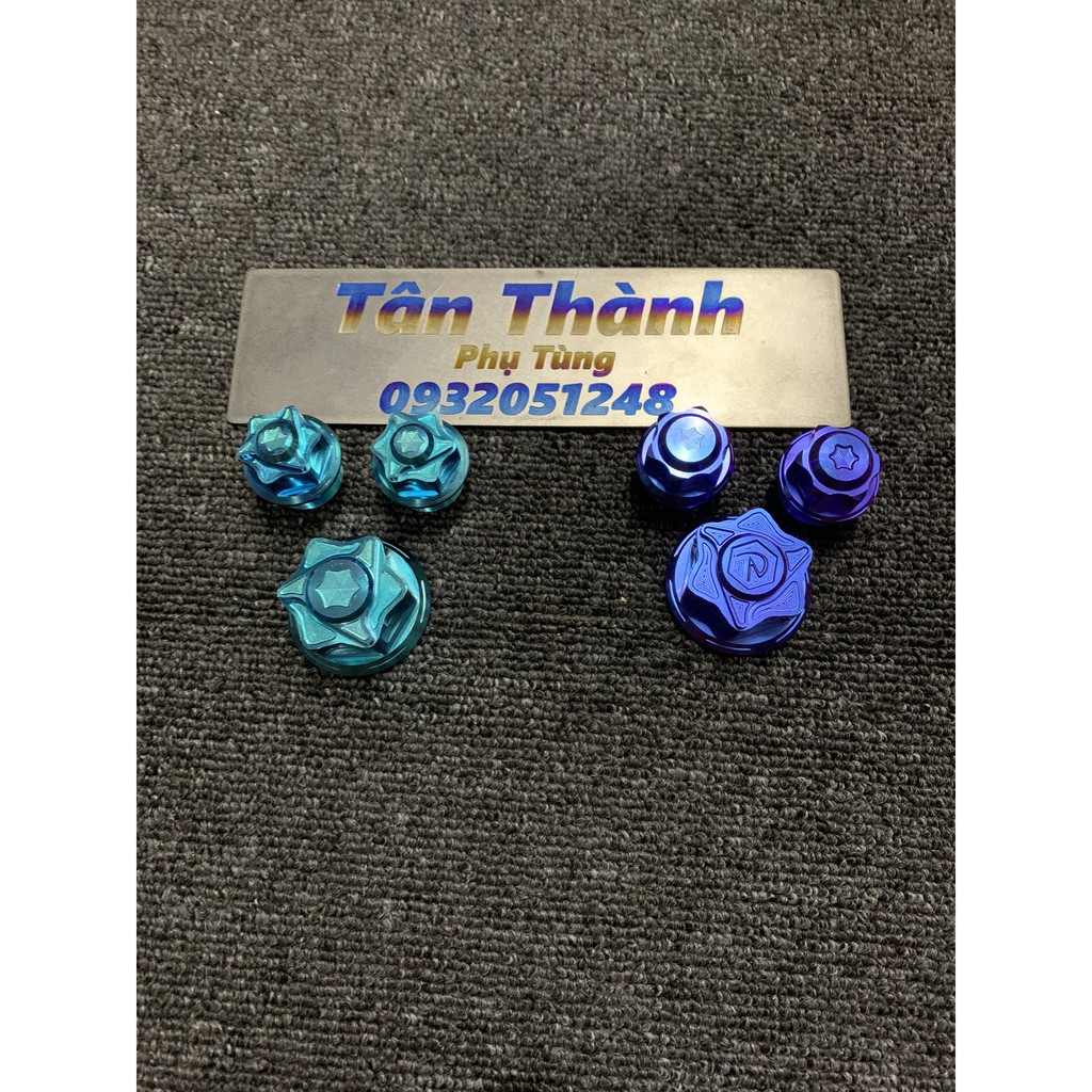 Bộ ốc chảng ba Sonic Titanium GR5 xanh tím, xanh lục bảo( bộ 3 con)
