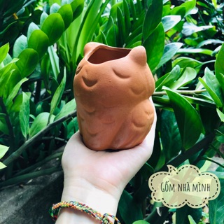 Chậu Cú đất nung