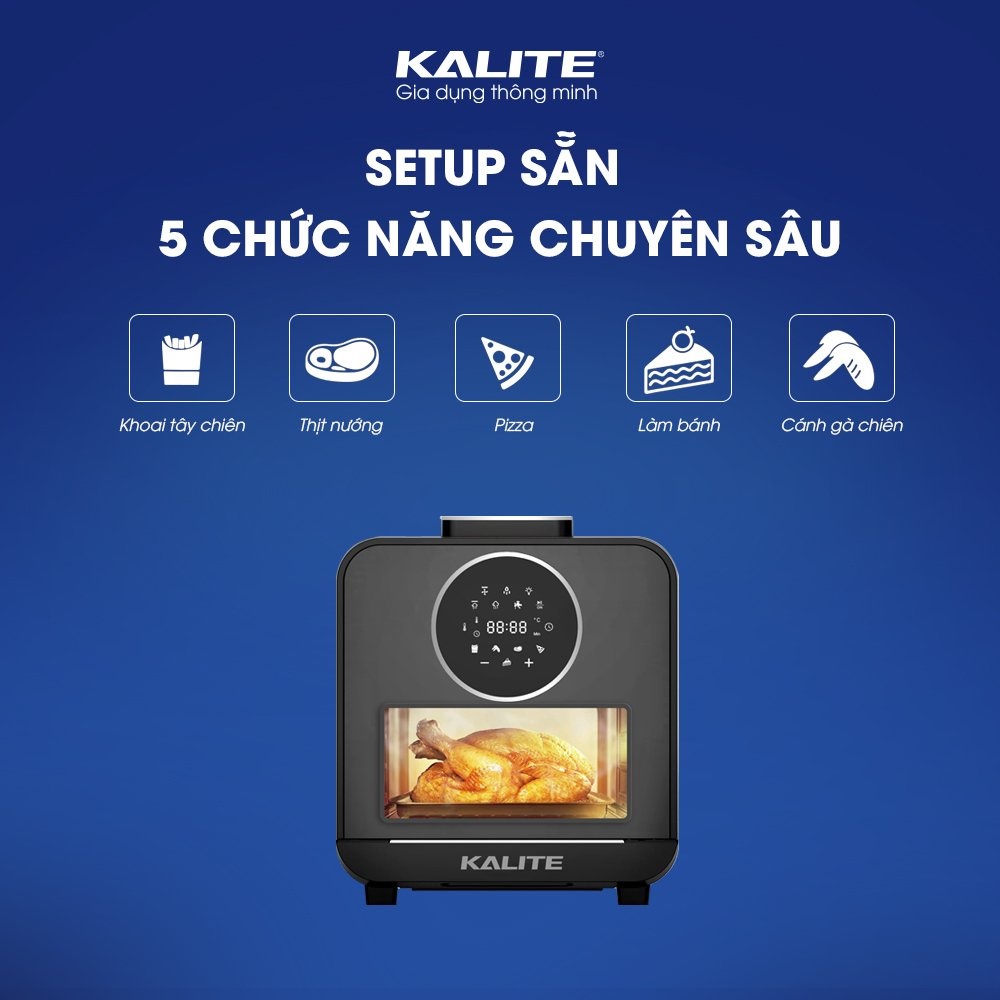 Nồi Chiên Hấp Kalite Steam Star, 15Lit - 2620W, Hấp Chiên 2in1, Bảo Hành Chính Hãng 24 Tháng