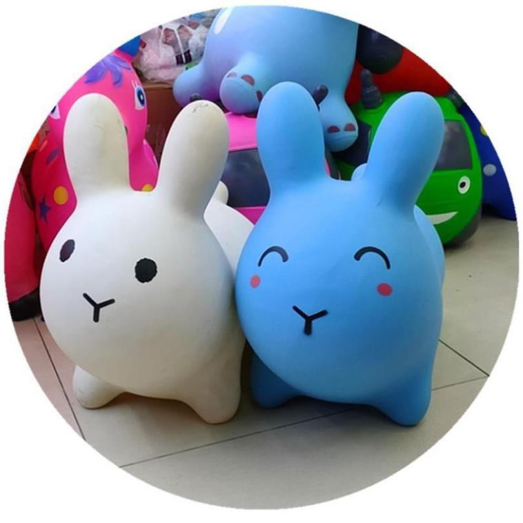 Đồ chơi thú nhún Thỏ Trắng  không mùi cao su bé thỏa sức nhún nhảy bé thích mê, tăng cường vận động