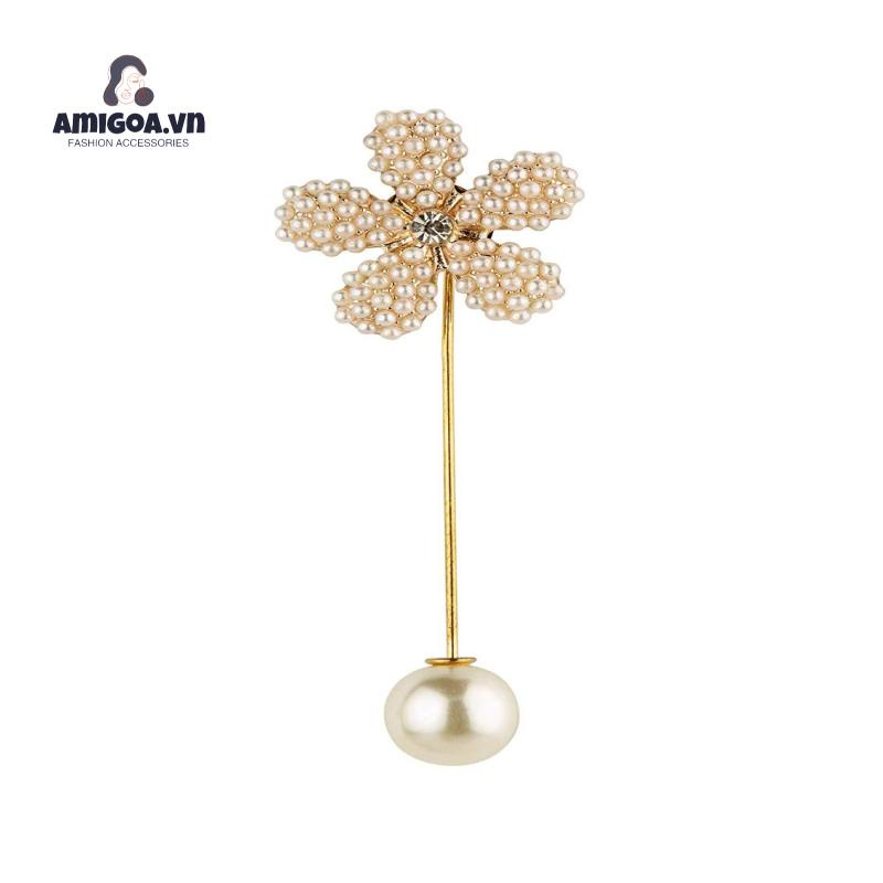 Ghim Cài Áo Hình Hoa Đính Ngọc Trai