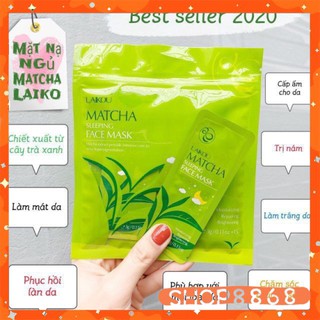Bịch 15 gói mặt nạ ngủ trà xanh matcha Laikou - shop8868