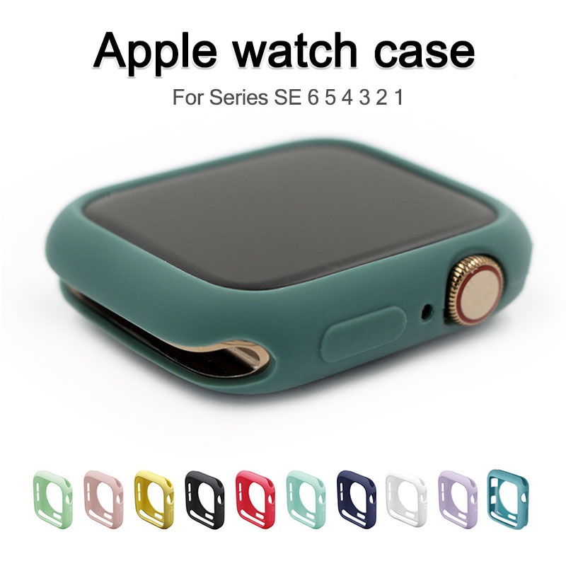 Ốp tpu silicon siêu mỏng màu kẹo thích hợp cho Apple Watch Series 7 6 Se 5 4 3 2 1 Iwatch 45mm 41mm 40mm 44mm 38mm 42mm