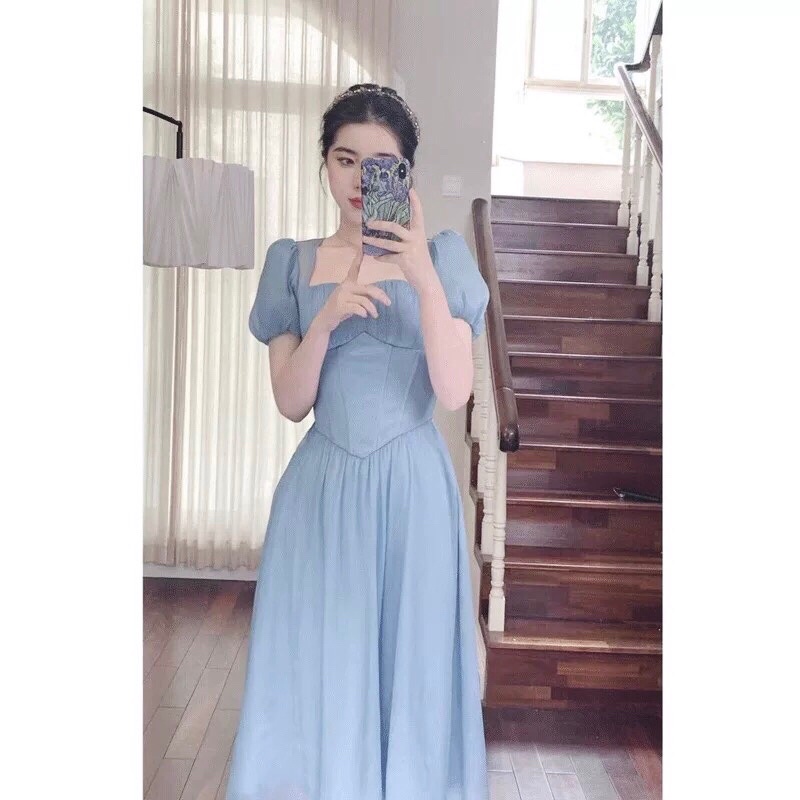 (Có BigSize) Đầm Váy Maxi Eo Kiếng Nhún Ngực 2 Màu