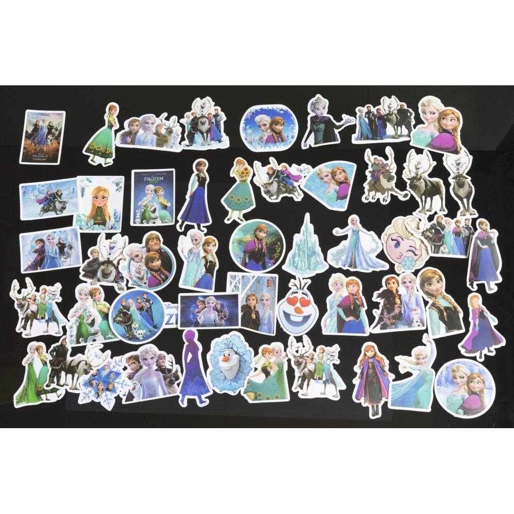 Bộ miếng dán sticker, stickers cao cấp chủ đề FROZEN - ELSA trang trí Vali Laptop Mũ Bảo Hiểm Xe Máy Xe Đạp Đàn