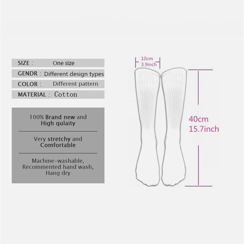 1 Đôi Tất Chân Cotton In Hình Ngộ Nghĩnh Cho Nam Nữ