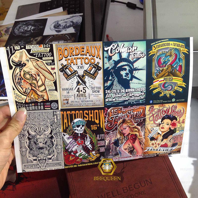 Combo Sticker Tattoo - Sticker Tiệm xăm dán tủ, tường...