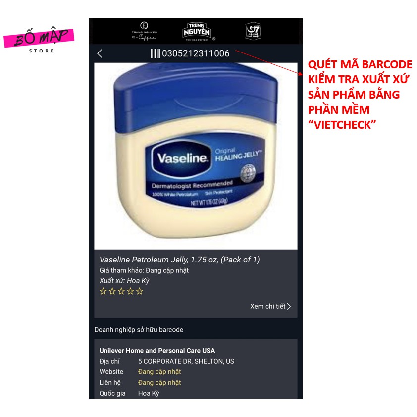Sáp Nẻ Dưỡng Ẩm VASELINE ORIGINAL HEALING JELLY Mỹ
