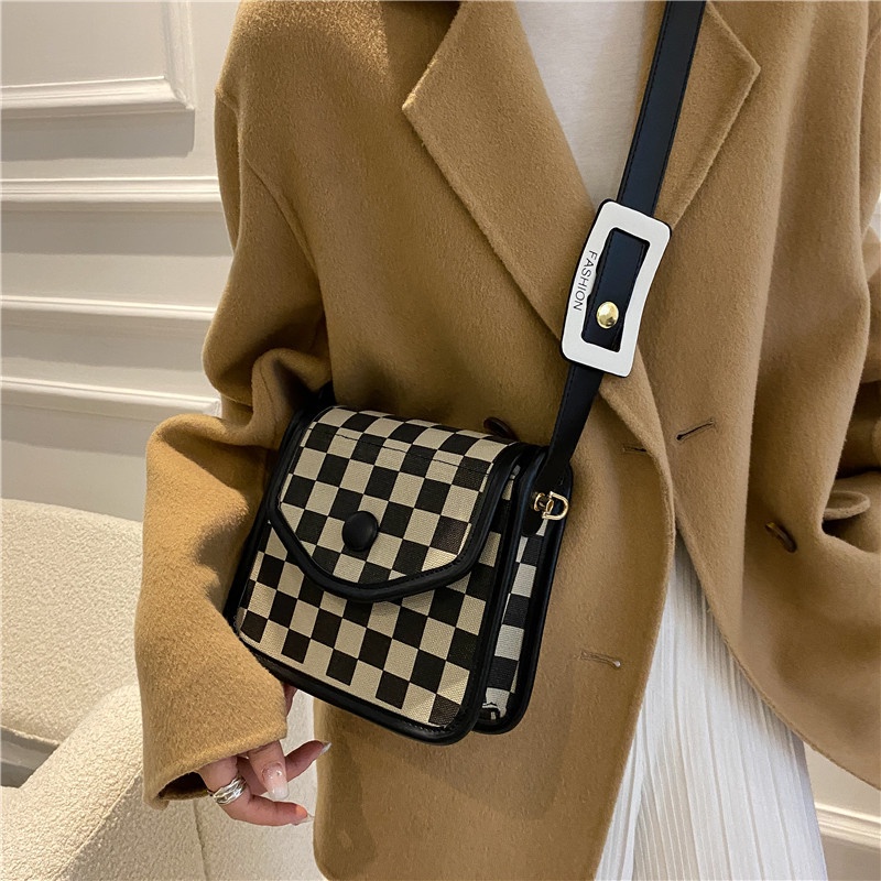 Túi đeo chéo hình vuông vải canvas thời trang thu đông 2022 phong cách mới