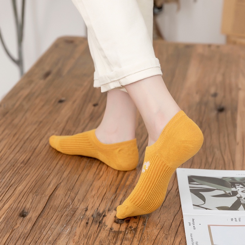 Bộ 10 Đôi Vớ cotton Cổ Ngắn Chống Trượt Dành Cho Nữ