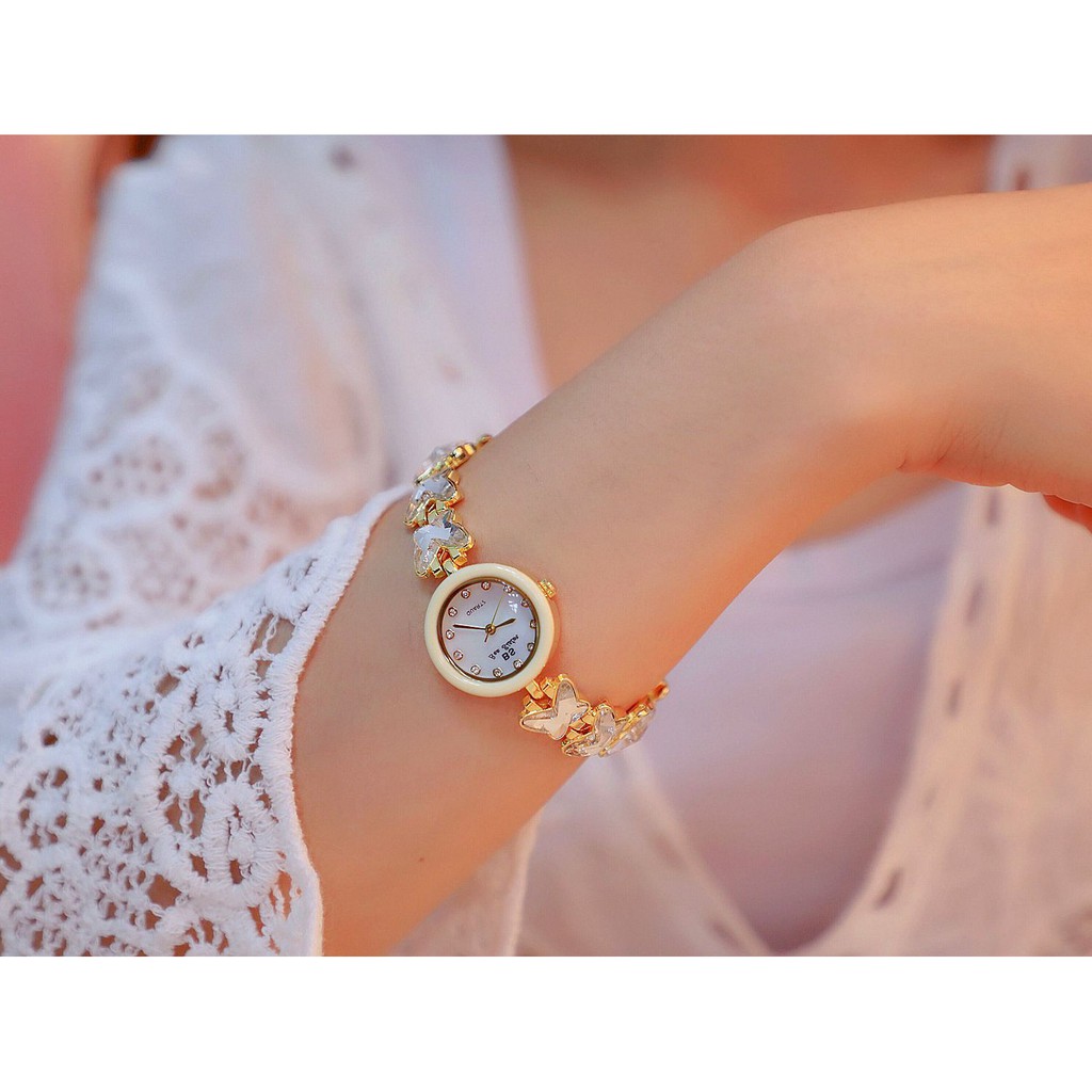 Đồng hồ nữ đính đá chính hãng Bee Sister phong cách Hàn Quốc - dây kim loại đính đá cao cấp | BigBuy360 - bigbuy360.vn