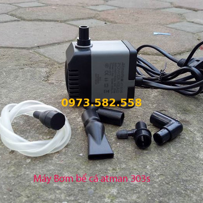Máy bơm nước bể cá Atman AT-303S 6W, 600l/h loại tốt - Hàng Mới Nhất, Bảo Hành uy tín 1 đổi 1