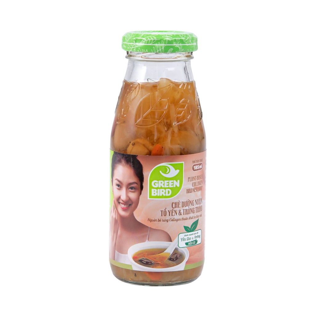 Chè Dưỡng Nhan Yến Sào Và Đông Trùng Thảo - Green Bird - Lốc 6 chai x 175ml