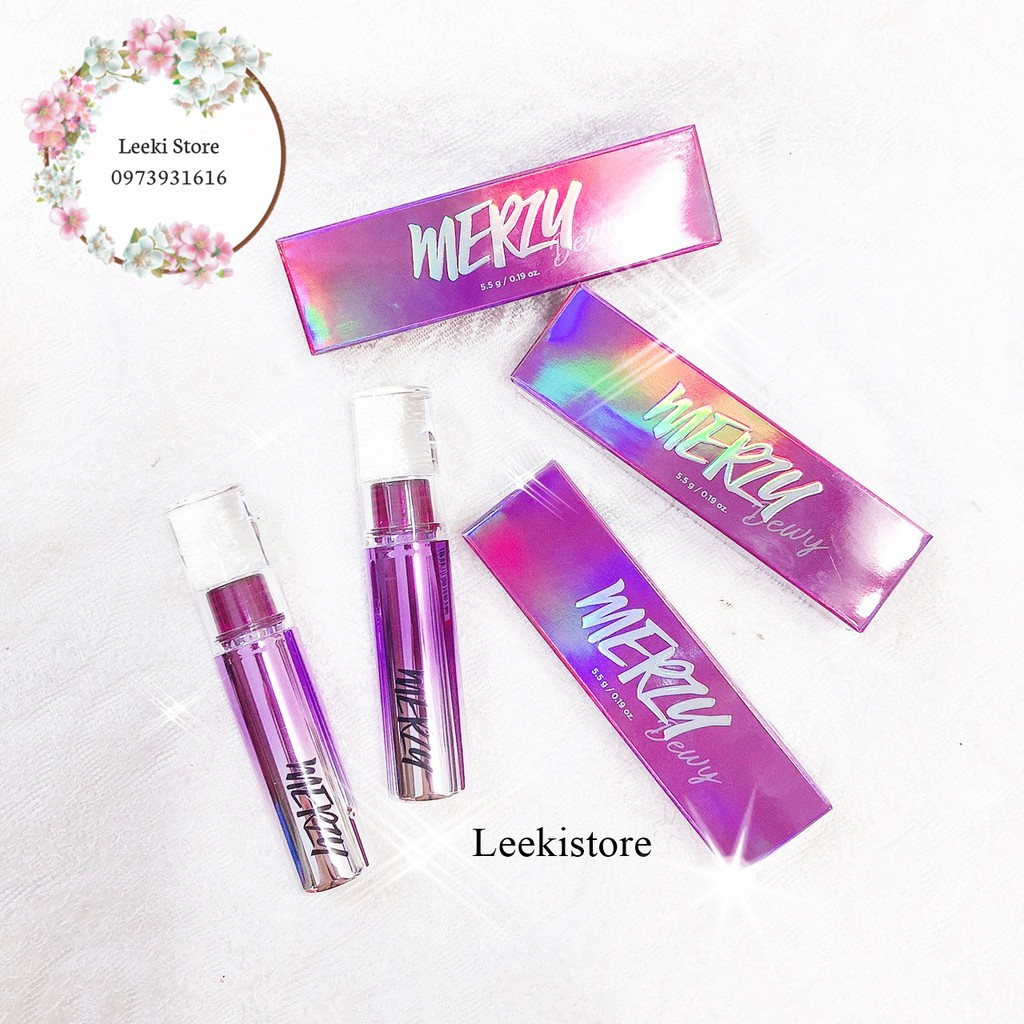 Son Tint Bóng Siêu Lì, Cho Đôi Môi Căng Mọng Merzy Aurora Dewy Tint 5.5g