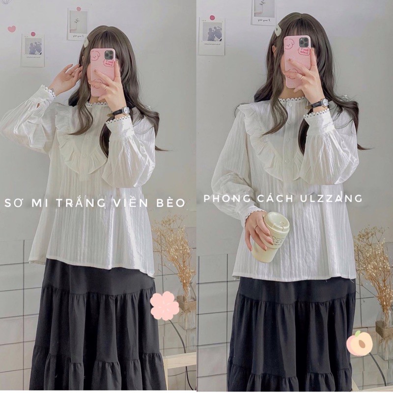 Áo sơ mi cá tính thiết kế cổ áo độc đáo Sơ mi nữ