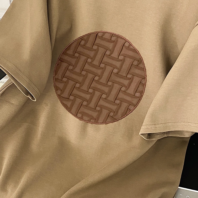 Áo Thun Cotton Ngắn Tay Cổ Tròn Thêu Họa Tiết Thời Trang Mùa Hè Hàn Quốc Mới Cho Nữ