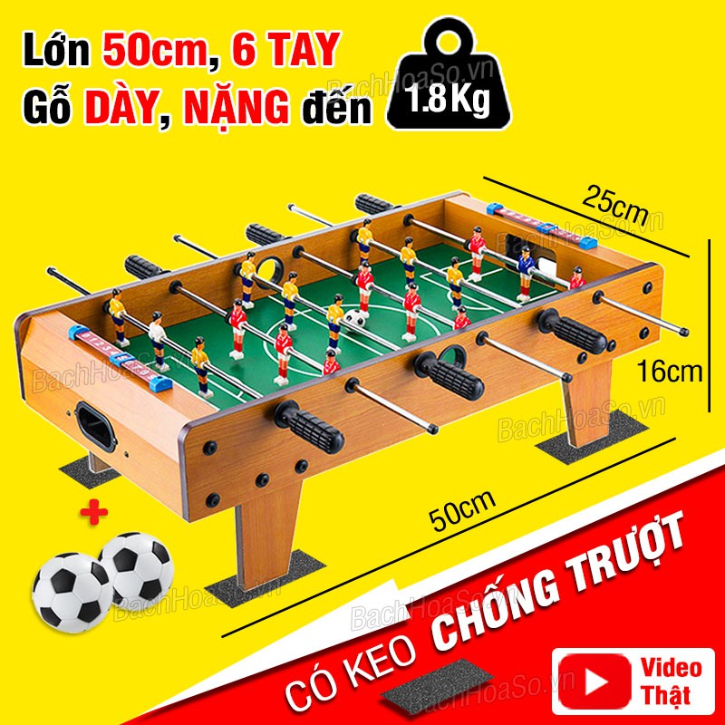 Bàn Bi Lắc Mini 6 Tay Cầm Bóng Đá Guross Bằng Gỗ Cho Bé Và Người Lớn Cao Cấp