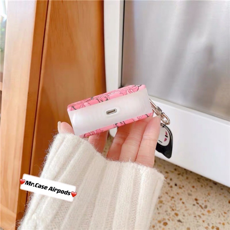 Case Airpods 1/2 /Pro Vỏ Ốp Tai Nghe Hình Vô Diện Vuông Kèm Móc Khoá - Mr.Case AirPods