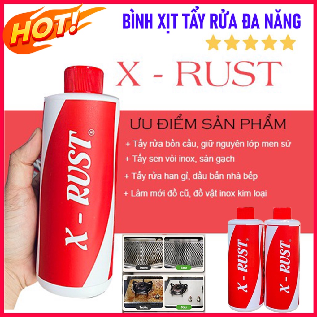 Chai Xịt Tẩy Rửa Đa Năng X2000 - X-rust Công nghệ Nhật Bản Đánh Bay Mọi Vết bẩn,Chất tẩy đa năng nhà bếp