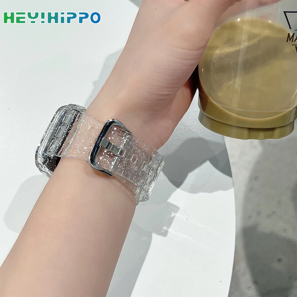 Dây Đeo Trong Suốt Lấp Lánh Cho Đồng Hồ Thông Minh iwatch 45 / 44 / 42 / 41 / 40 / 38mm Series 7 / 6 / SE / 5 / 4