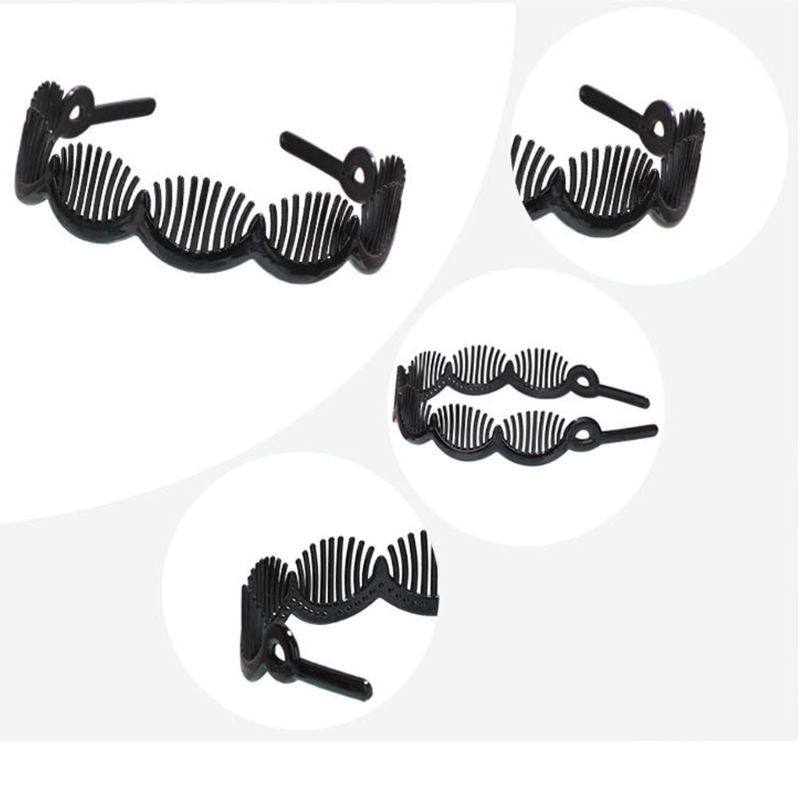 Lược Cài Tóc Bằng Nhựa Màu Đen Bản Rộng Chống Trượt Tạo Kiểu Tóc DIY Cho Nữ