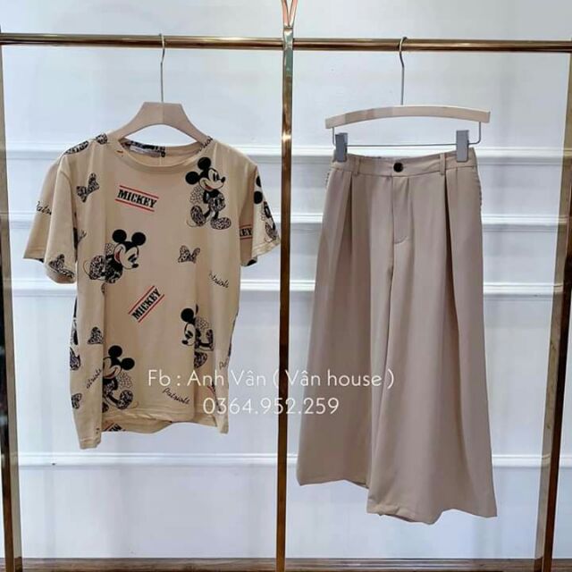 SET ÁO PULL MICKEY + QUẦN ỐNG RỘNG