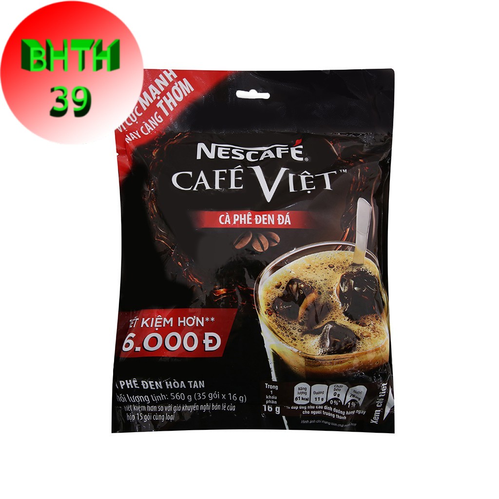 Cà phê hòa tan Nescafe Việt bịch 35 gói - cafe đen đá - cà phê đen đá