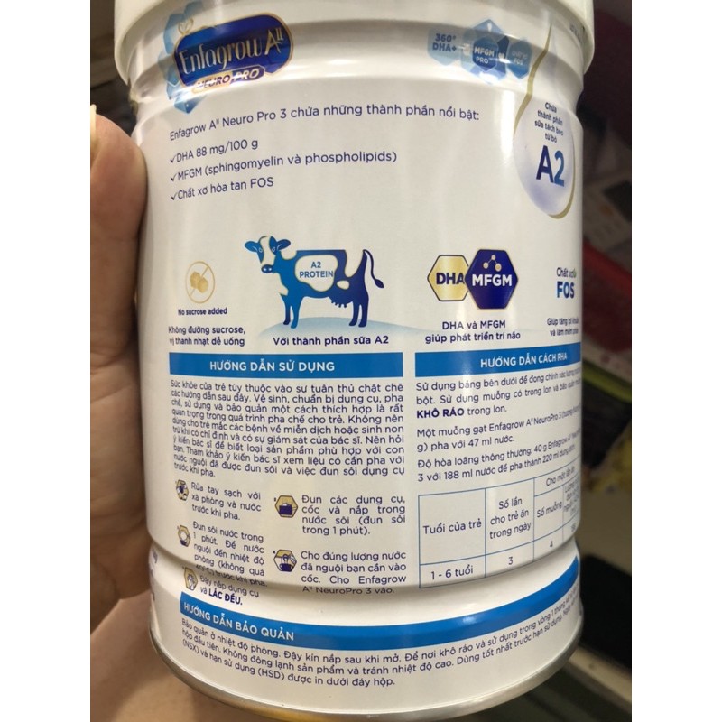 sữa  Enfagrow A ll Neuro pro A2 protein 3 -800g