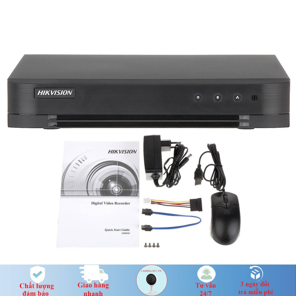 Đầu ghi Hikvision 5.0Mp 8 kênh 7208HUHI-K1/E chất lượng hình ảnh 2K+ hỗ trợ camera có mic thu âm bảo hành 24 tháng