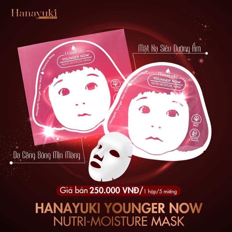 HỘP 5 MIẾNG - Mặt Nạ Dưỡng Da – Hanayuki Younger Now Mask Baby Face