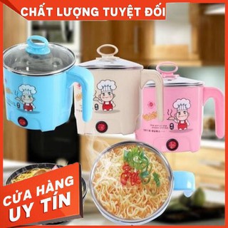 Nồi nẩu【Free Ship】 điện nấu mì siêu tốc mini đa năng 2 trong 1 16cm,18cm【Gia Dụng Giá Siêu Rẻ】