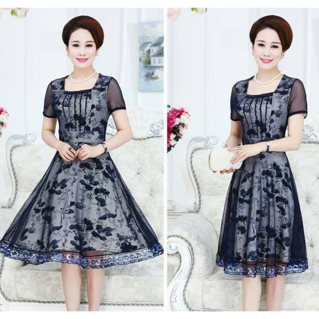 Váy đầm nữ trung niên sẵn 5XL | BigBuy360 - bigbuy360.vn