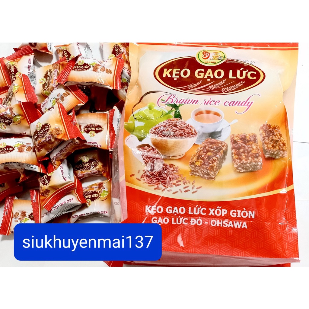 kẹo gạo lứt đậu phộng gói 250 gr hải sơn,5.2022