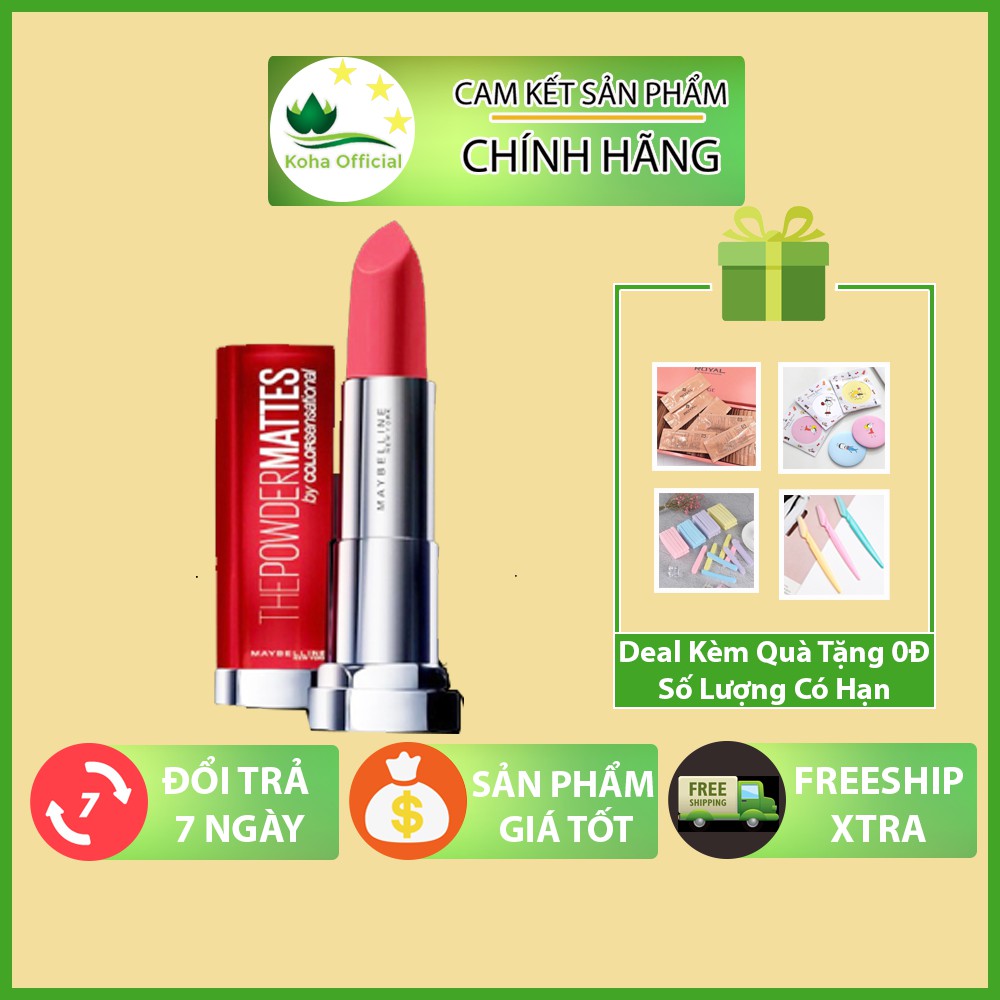 Son Lì Maybelline New York Color Sensational The Creamy Mattes Siêu Nhẹ Môi Màu Đỏ Cam (607 Red Dy Red)