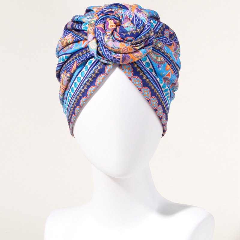 Mũ Turban Thắt Nút Họa Tiết Châu Phi Co Giãn Cho Nữ