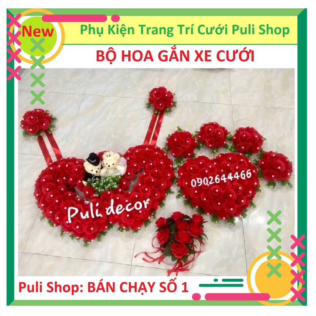 HOA XE CƯỚI - BỘ HOA TRANG TRÍ XE CƯỚI 12 CHI TIẾT