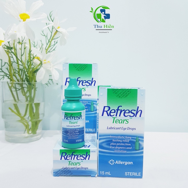 Nước mắt nhân tạo refresh tears, nước nhỏ mắt lens cận rohto giảm khô, mỏi mắt, mắt đỏ