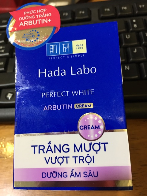 Tuýp xanh 80g_Kem rửa mặt Hada Labo trắng hoàn hảo